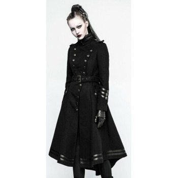 Gothic Punk Rave Military Uniform Long Coat Rock Cosplay Steampunk Jackets