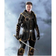 Avengers Endgame Jeremy Renner Hawkeye Hooded Leather Jacket
