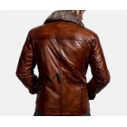 Evan Hart Fur Brown Leather Jacket