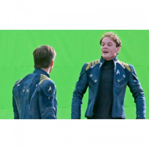 Chris Pine Star Trek Beyond Blue Leather Jacket