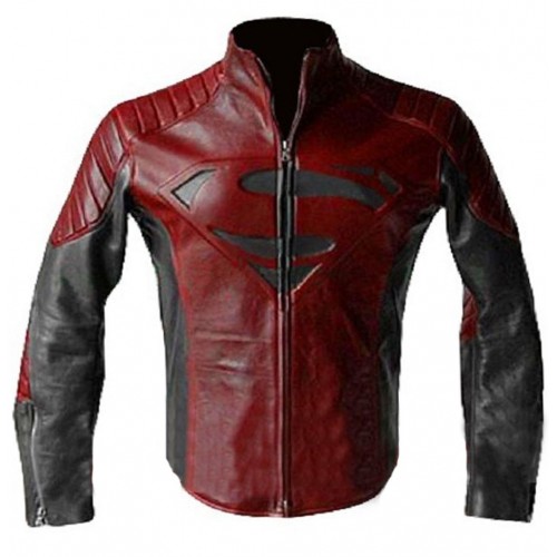 Superman Smallville Man of Steel Black and Red Leather Jacket
