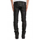 Mens Lambskin Leather Pants With Knee Patches