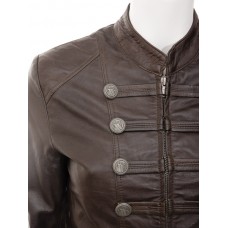 Marx Women Brown Leather Jacket