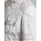 Gangster White Leather Jacket For Women