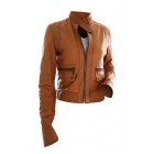 Marx Camel Brown Slim Fit Motorcycle Leather Jacket