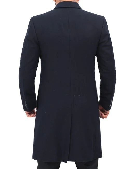 Doctor Dark Blue Notch Lapel Men’s Long Coat