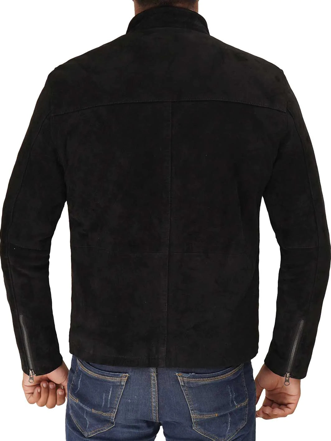 Bond Men Black Casual Suede Leather Jacket