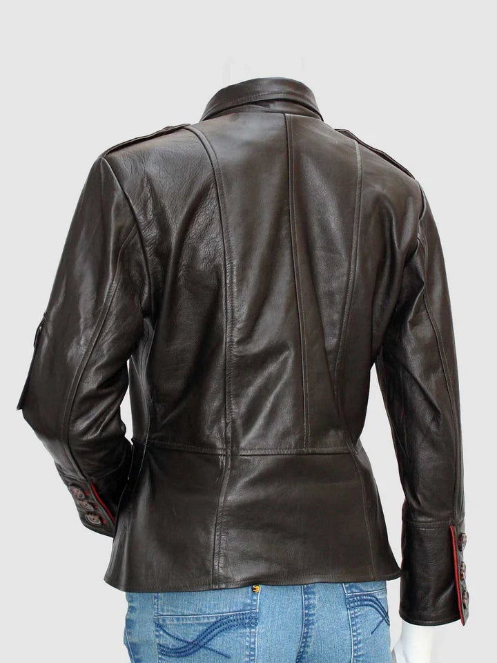 DARK BROWN LEATHER JACKET