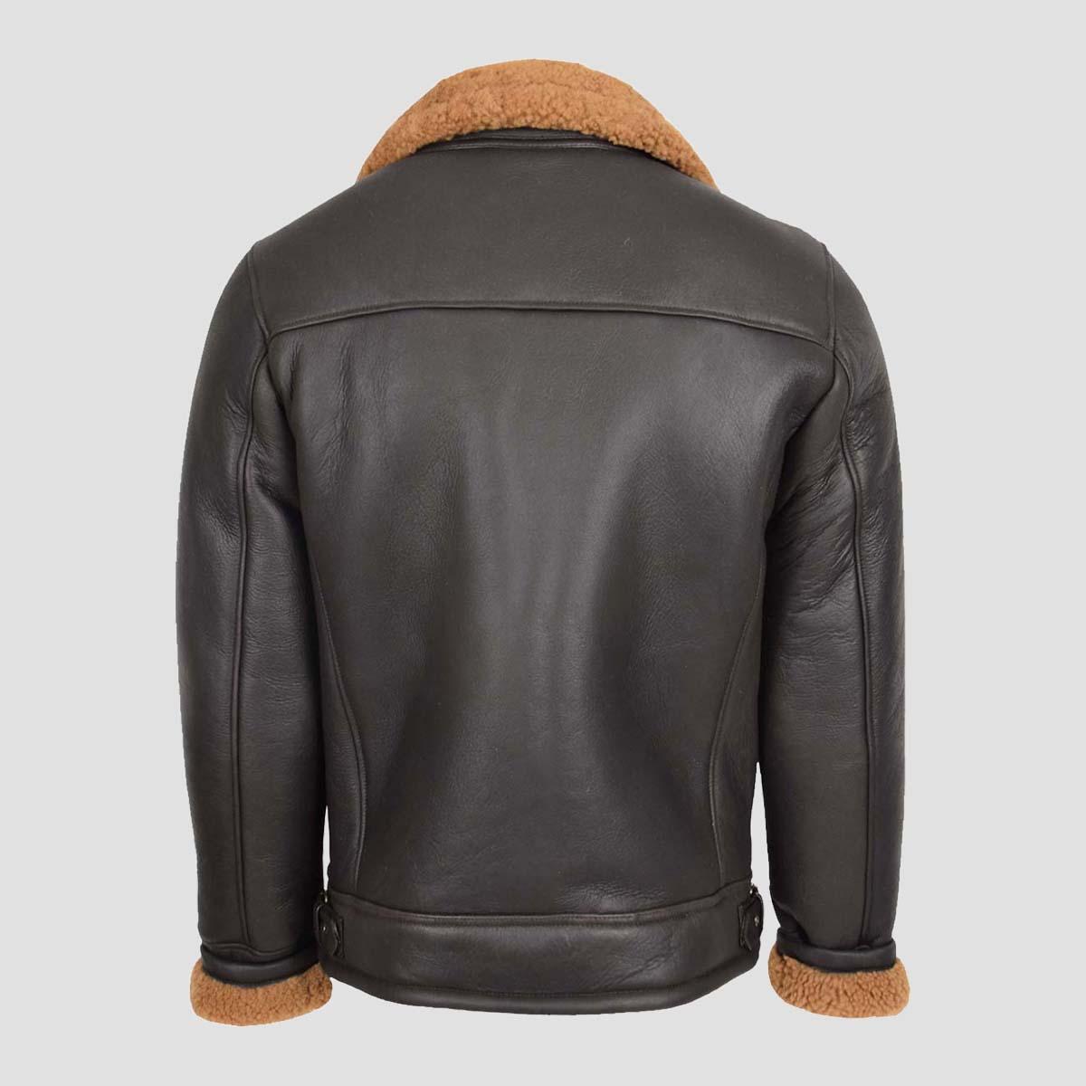 Alberto B-3 Brown Leather Shearling Jacket