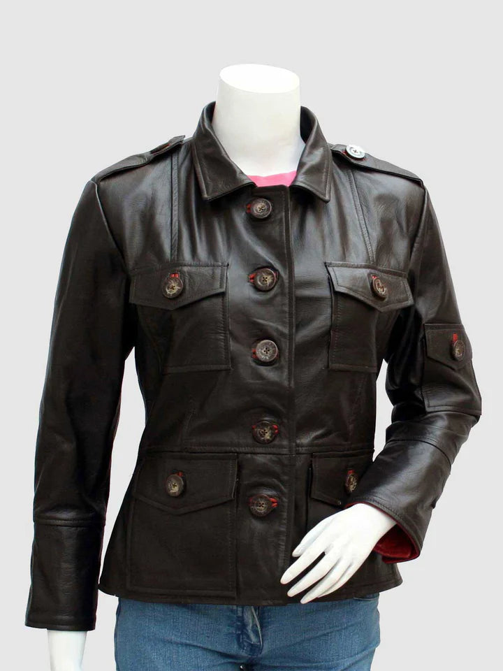 DARK BROWN LEATHER JACKET