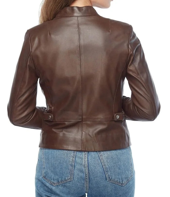 Madison Real Brown Motorbike Leather Jacket