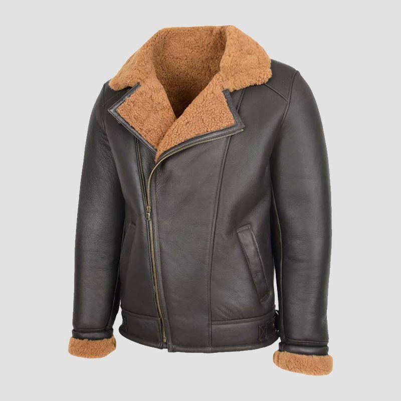 Alberto B-3 Brown Leather Shearling Jacket