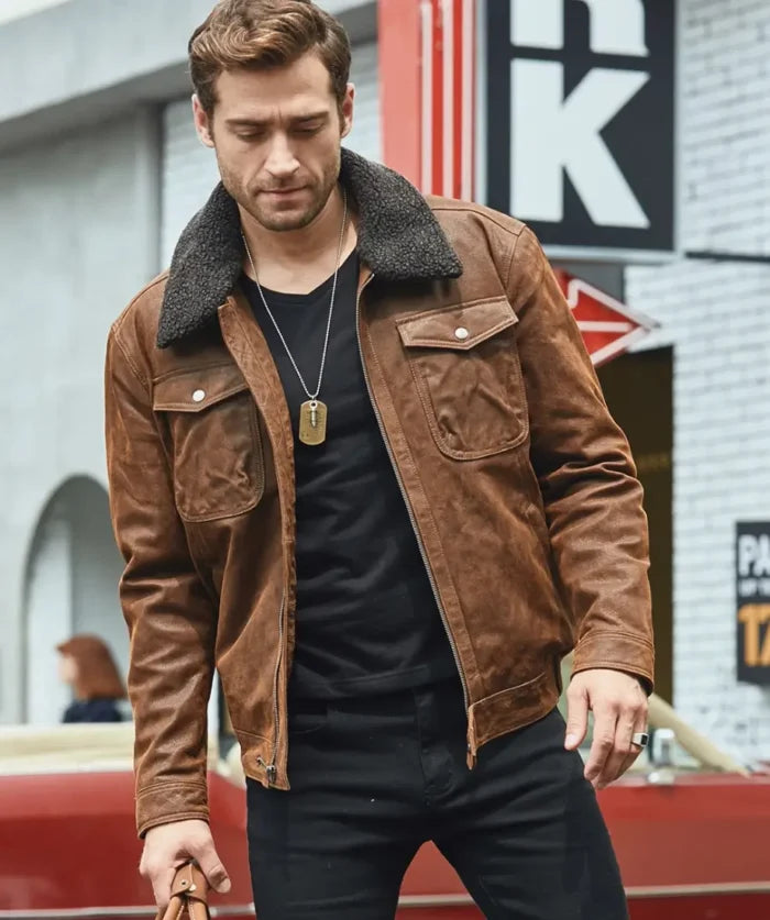 Chris Mens Real Brown Leather Jacket