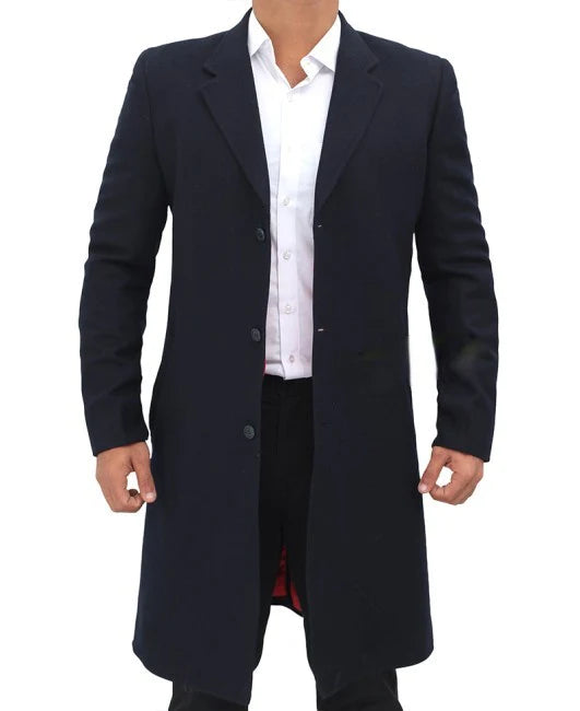 Doctor Dark Blue Notch Lapel Men’s Long Coat