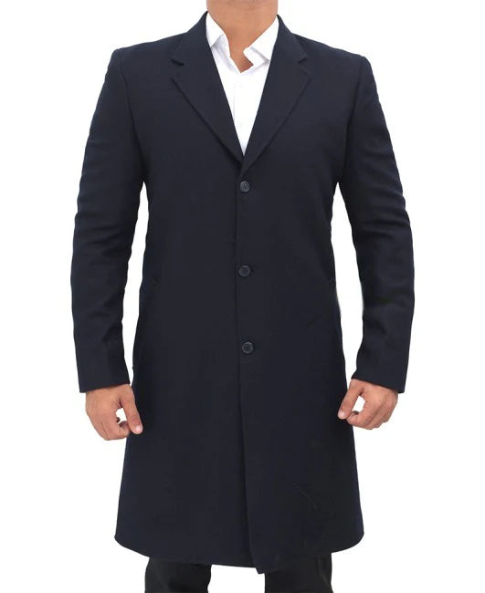 Doctor Dark Blue Notch Lapel Men’s Long Coat