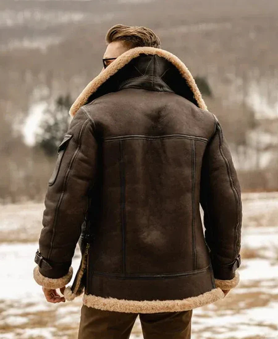 Matthew Belted Cuffs Shearling Leather Jacket