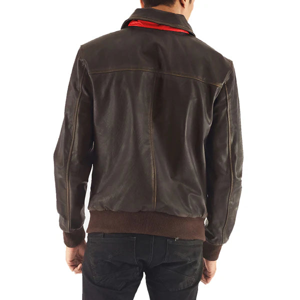 Aaron Brown Style Leather Bomber Jacket