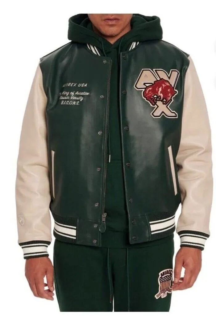 Avirex Bisons Varsity Jacket with Hood