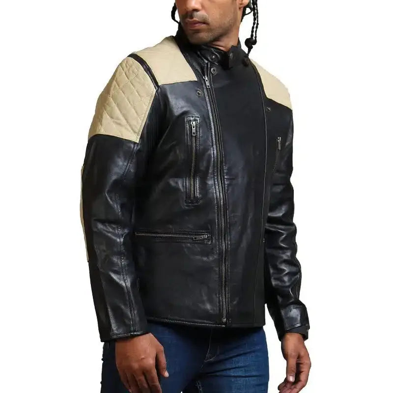 Men Black Brando Fashion Leather Jacket