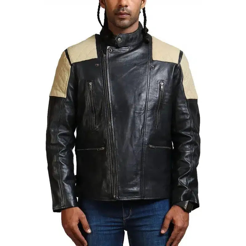 Men Black Brando Fashion Leather Jacket