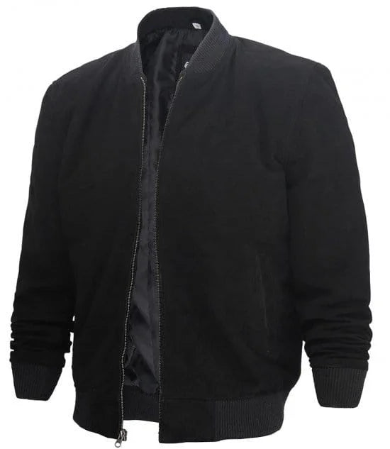 Adamsville Mens Black Suede Leather Jacket