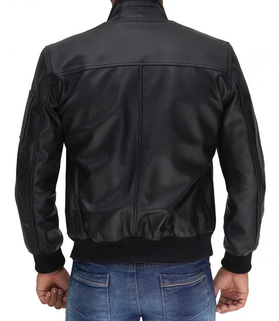 Clark Bomber Black Cowhide Leather Jacket