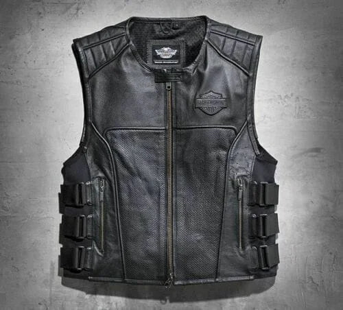 Harley Davidson Black Leather Vest