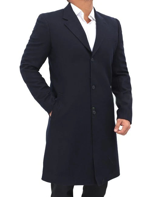 Doctor Dark Blue Notch Lapel Men’s Long Coat