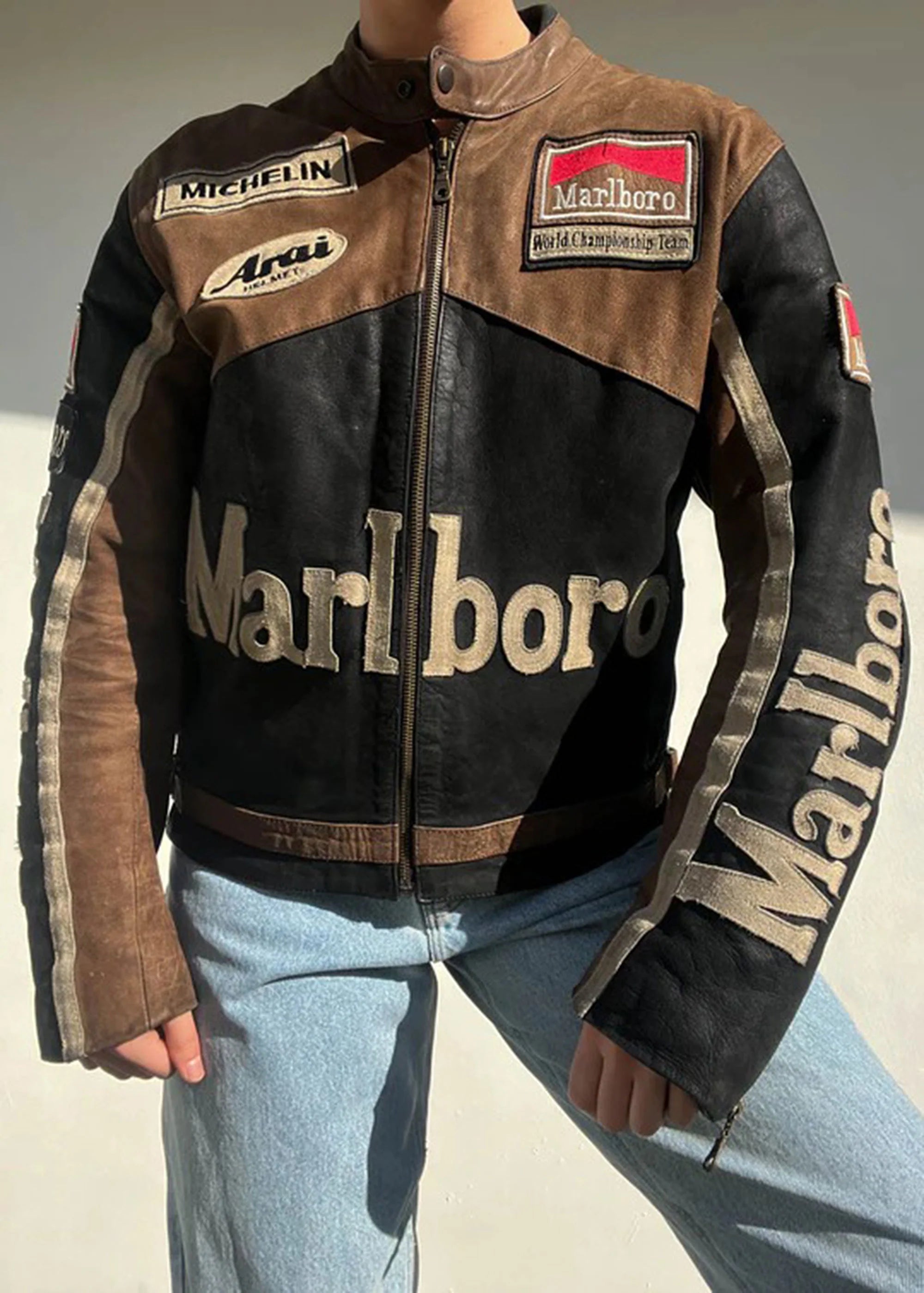 Marlboro Racing 1990s Motorcycle Leather Jacket