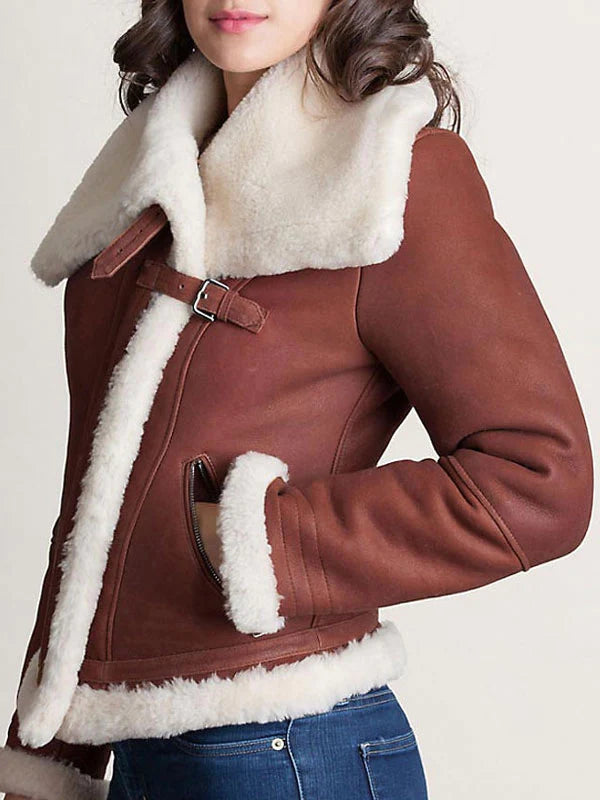 Madeline Shearling Sheepskin Leather Jacket