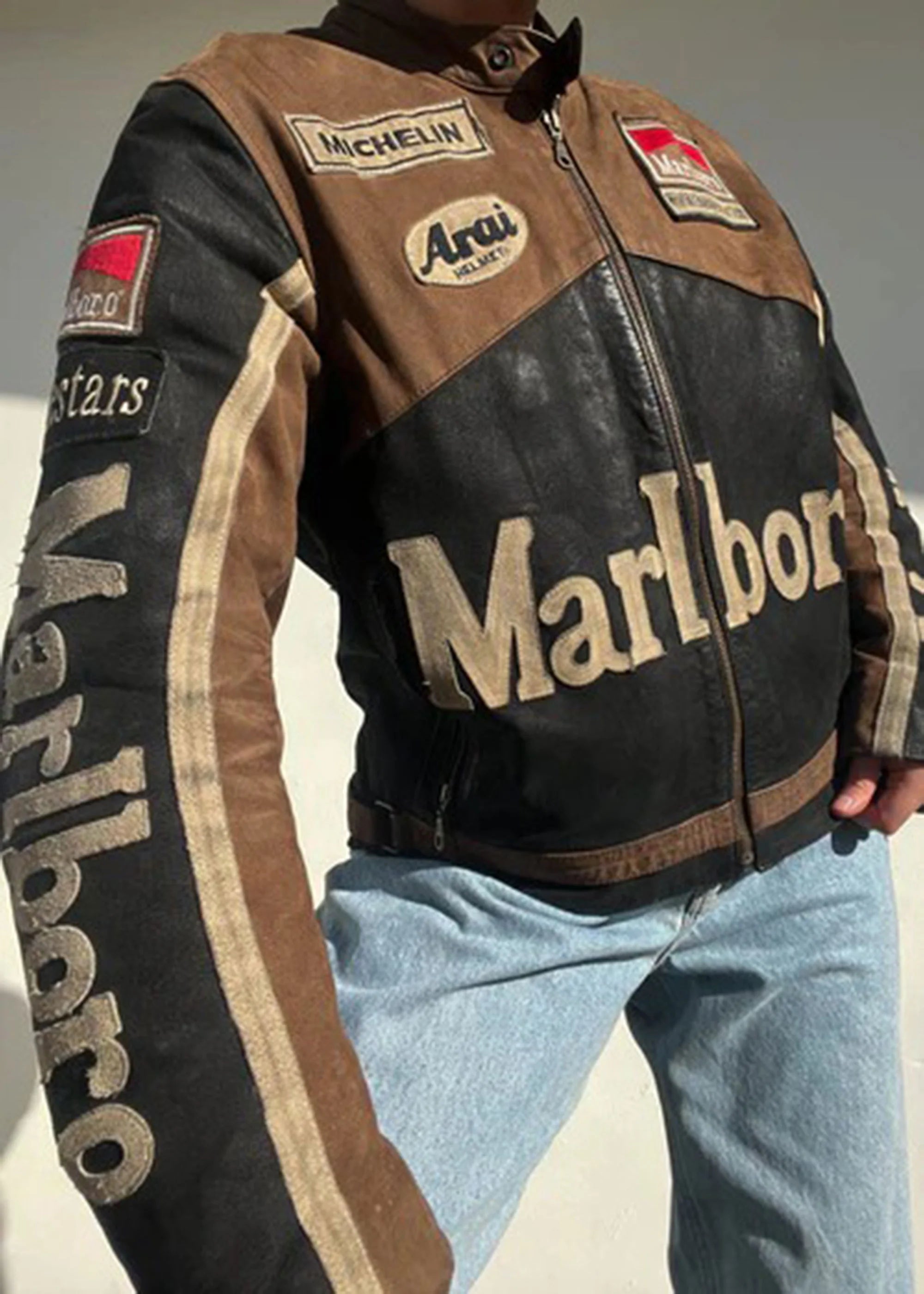 Marlboro Racing 1990s Motorcycle Leather Jacket