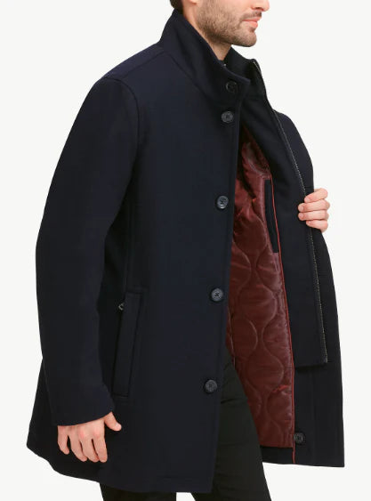 Men’s Classic Premium Navy Blue Wool Over Coat